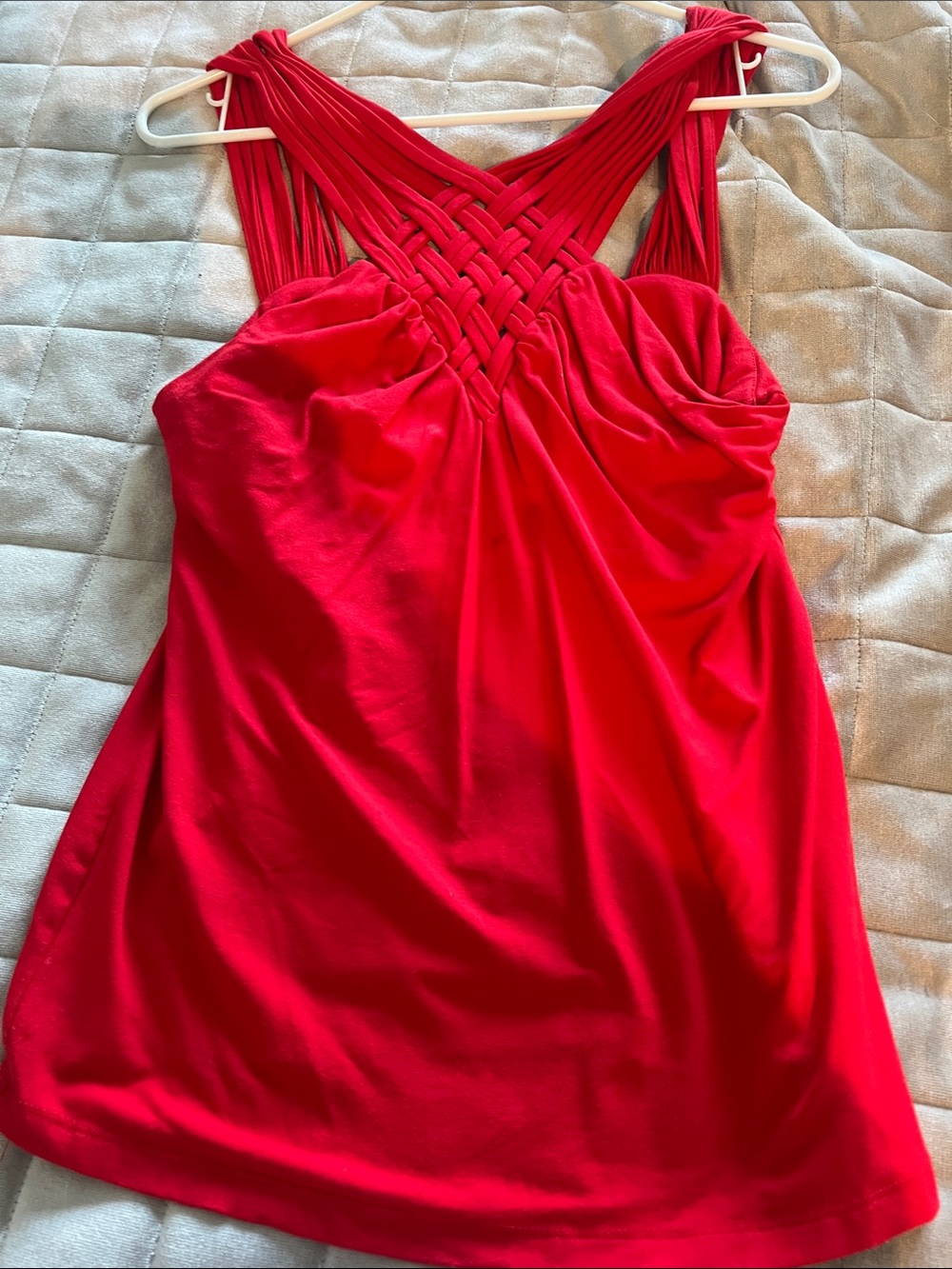 Cache Red Woven-Strap Tank Top